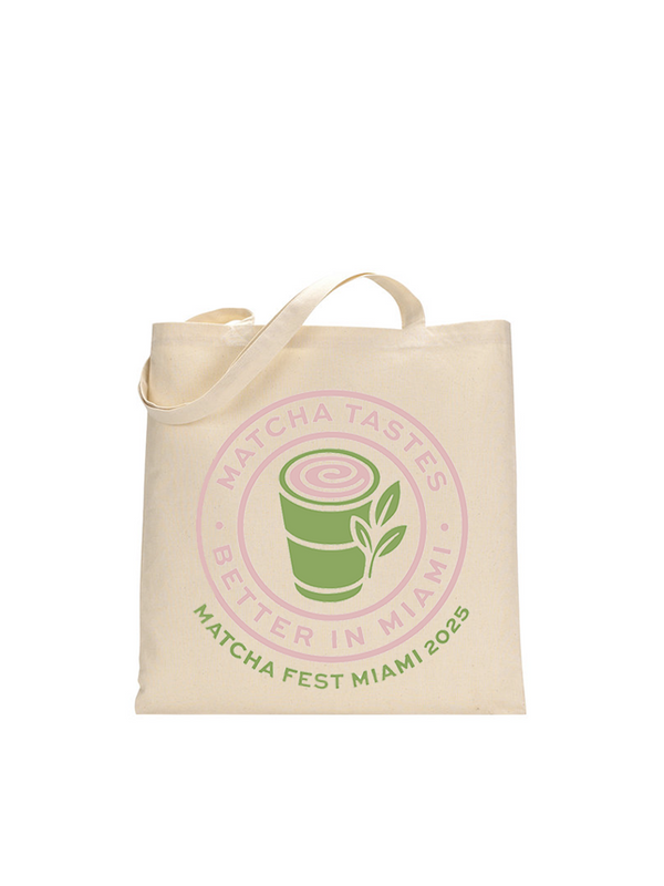 MatchaFest™ Miami 2025 Tote Bag – “Matcha Tastes Better in Miami” Edition